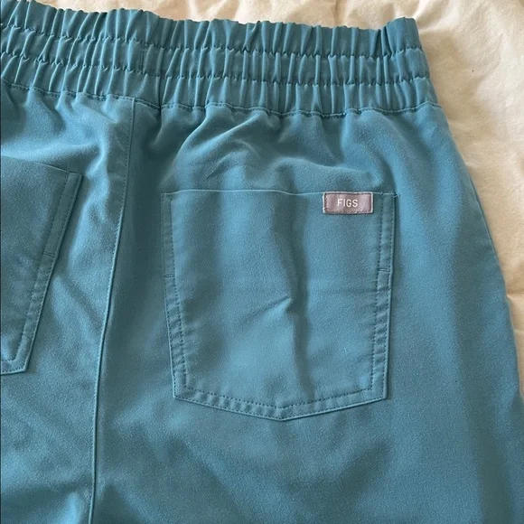 Figs High waisted hydrogreen Joggers with Neon Pink Tie XS EUC no flaws - Picture 5 of 6